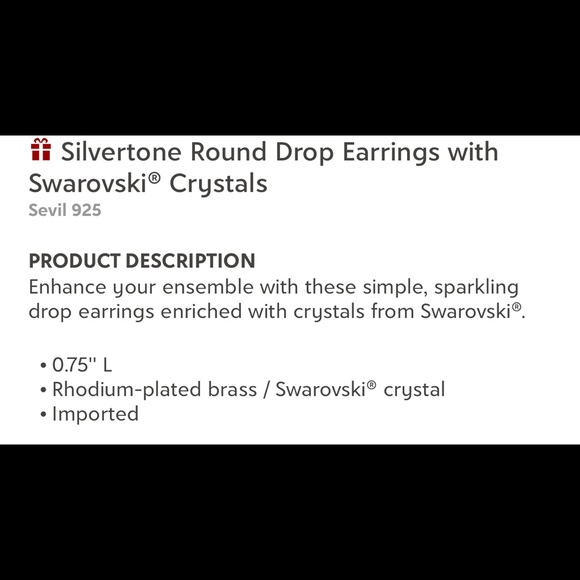Swarovski Crystals in Silver tone Earrings NWT - Picture 3 of 3